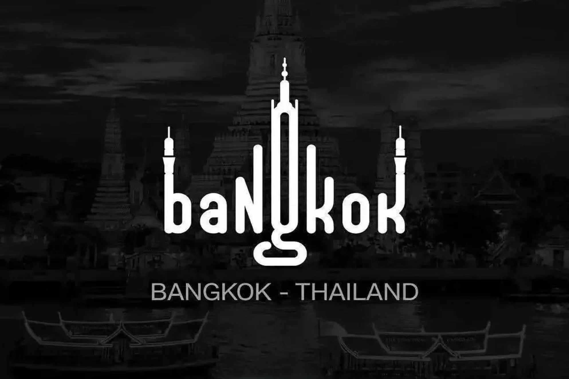 Tourism logo design for Bangkok, Thailand featuring landmark-inspired branding, modern typography, and destination brand identity design.