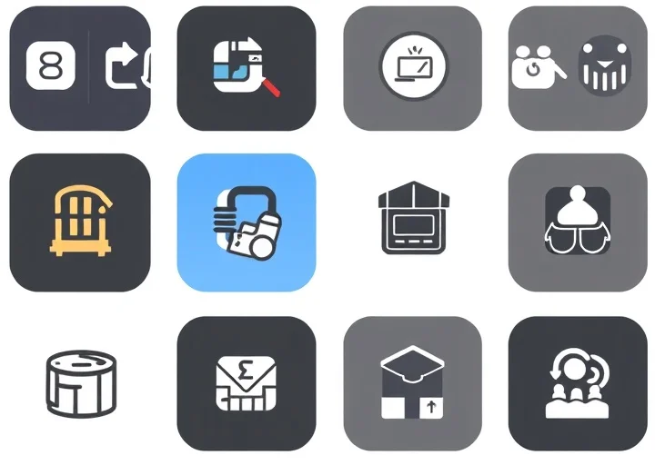 Flat user interface icon design collection for software, web applications and digital platforms