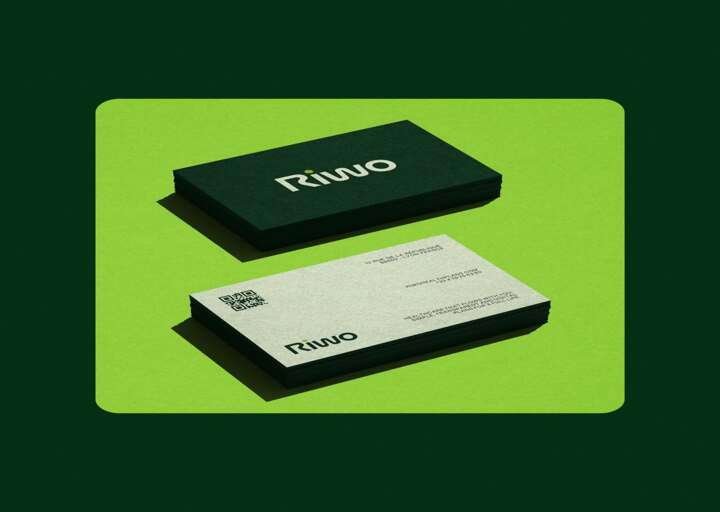 Modern Riwo business card design featuring clean corporate branding, premium typography, and professional company identity.