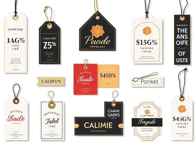 Creative label and tag design with premium branding elements and professional packaging graphics for retail and product marketing.