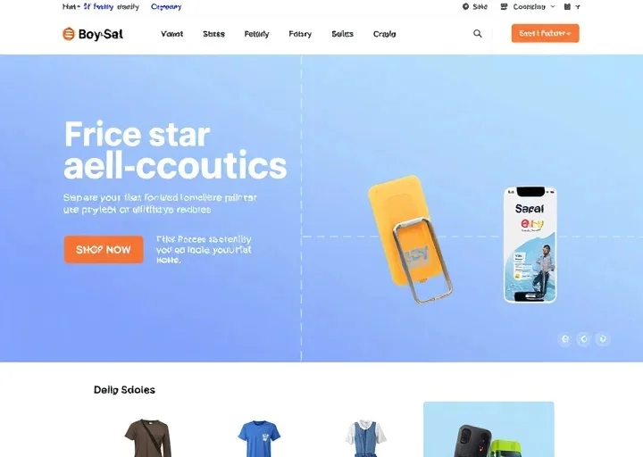 Modern ecommerce website UI showcasing featured products, promotional banner, mobile shopping experience, and responsive online store design.