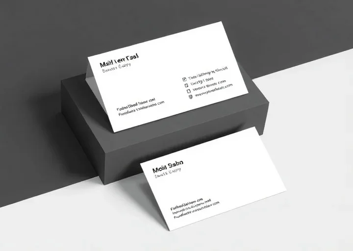 Minimalist white business card design featuring clean layout, professional contact details, and modern corporate branding.