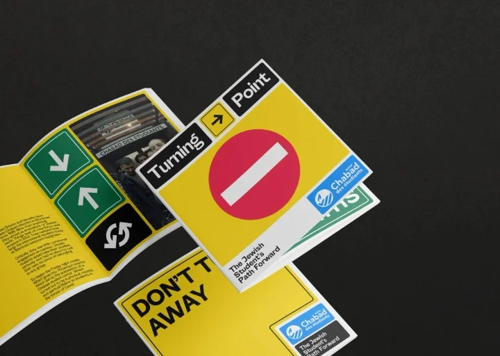 Professional brand guideline featuring signage design, wayfinding graphics, visual identity standards, and branded communication materials.