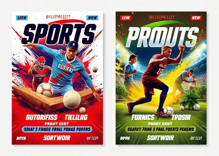Dynamic sports event poster design featuring athletes, bold typography, and energetic promotional advertising layout.