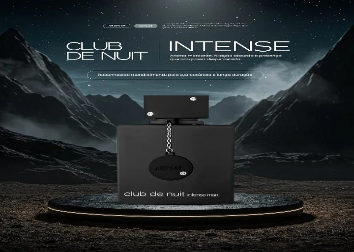 Modern fragrance social media graphic showcasing luxury perfume packaging, cinematic product display, and premium ecommerce advertising.