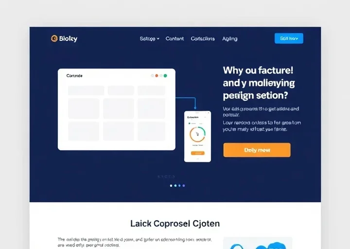 Modern SaaS landing page featuring analytics dashboard, mobile app preview, call-to-action section, and responsive software website UI design.