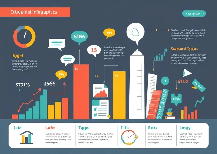 Real estate infographic featuring urban development statistics, commercial property analytics, growth charts, and modern business data visualization.