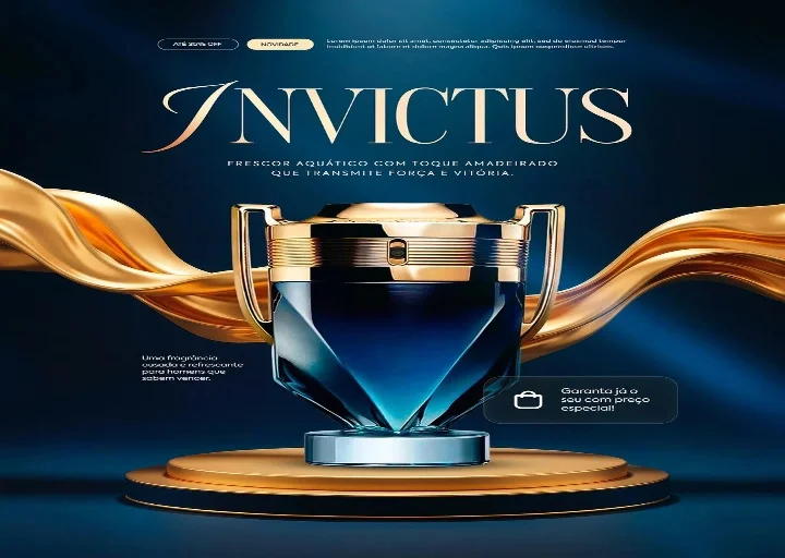 Luxury perfume social media advertisement featuring premium fragrance bottle, elegant product presentation, and high-end branding design.