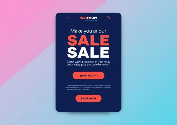 Modern promotional email template showcasing a special sale campaign, bold typography, call-to-action buttons, and ecommerce email design.