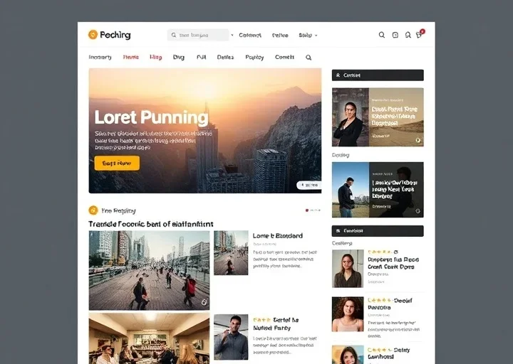Professional news portal website UI featuring featured articles, sidebar content, category sections, and modern responsive magazine layout.