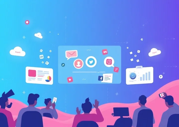 Social media marketing presentation featuring digital audience analytics, creative agency strategy slides, social media campaign insights, and modern marketing pitch deck.