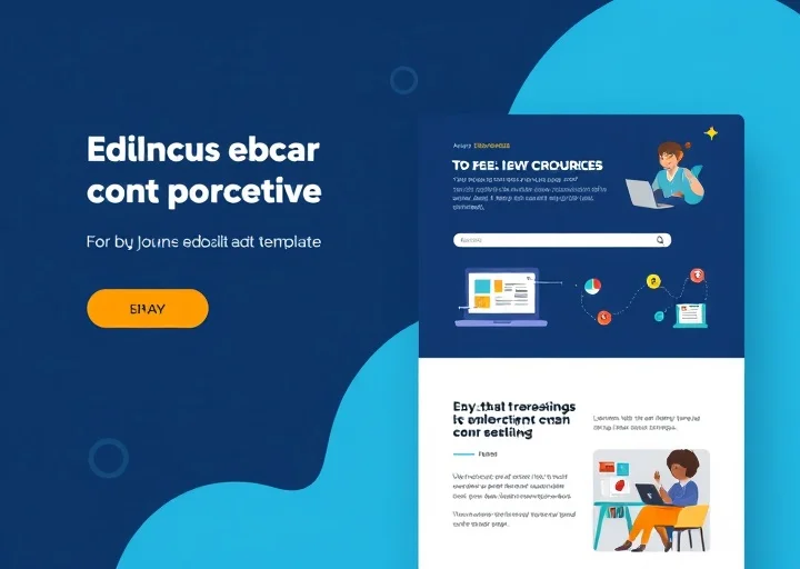 Professional educational email template featuring online learning illustrations, modern newsletter layout, and responsive email marketing design.