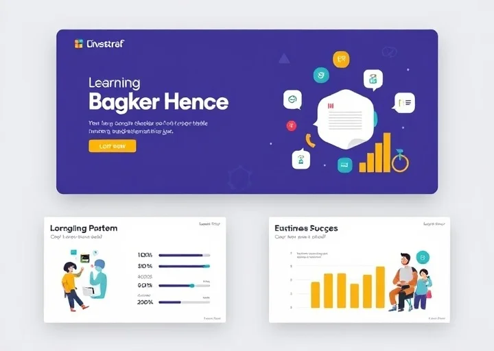 Corporate e-learning presentation featuring online training modules, business education slides, dashboard analytics, and modern PowerPoint template design.