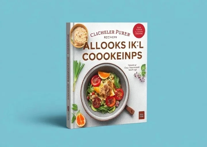 Professional cookbook cover design featuring delicious gourmet food photography and modern culinary book publishing layout.