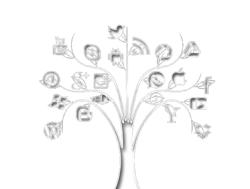 Creative illustration of social media platforms connected through digital marketing, representing social media management and business growth strategies.